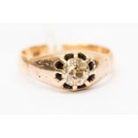 A diamond solitaire claw set ring, the fancy light brown diamond, total weight approx 0.