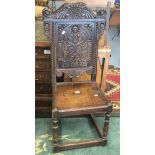 A 19th Century joined oak Wainscot chair,