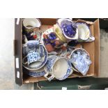 Collection of 19th and 18th Century pickle dishes, Toby jugs,