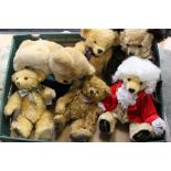 Five Merrythought bears, including Victoria and Albert with growler,