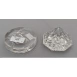 A Waterford cut glass octagonal pyramid shaped paperweight,