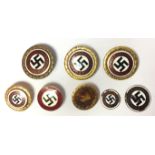 Reproduction WW2 Third Reich Golden Party badge collection.