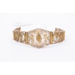 A silver gilt Victorian/Edwardian filigree bracelet,