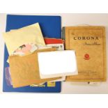 Corona stamp album and vintage stamp album, various First Day Covers,