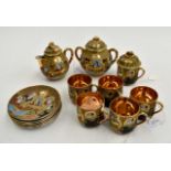 An 8 piece Japanese Samurai teaset, no pot,