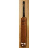 An English Willow cricket bat, 'Renown', as found.