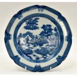 18th Century Worcester blue and white plate