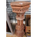 Terracotta pillar in the Pugin style, possible font stand,