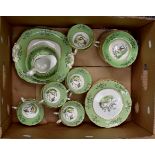 A Staffordshire china tea service, Oriental Birds,