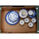 An 1897 Copelands china Willow Pattern,