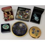 Cloisonné micro mosaic mother of pearl, jewellery, compact,