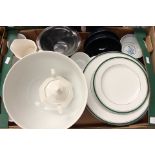 A box of ceramics including dinner set