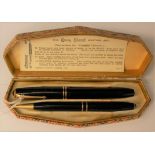A Conway Stewart 24 fountain pen set (14 ct gold nib) with propelling pencil,