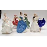 Royal Doulton lady figures all boxed,