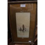 British School, 20th Century, Thames scene, watercolour Gouache, signed L.