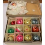 Two boxes of 1950's early 1960's glass Christmas baubles and tree decorations