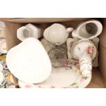 Assorted 20th Century ceramics including Hammersley floral sugar shaker and vases A.