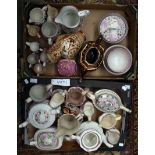 Collection of 19th Century Lustre teapots, water jug, slop bowls,