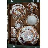 Royal Crown Derby Olde Avesbury, one dinner plate, one dessert plate, two saucers, two side plates,