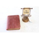 Early 20th Century Bridge Suits decider stand and silk covered Tennyson birthday book (2)