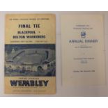 A signed 1953 FA Cup Final programme, Stanley Matthews,