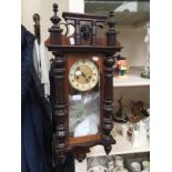 Late 19th Century early 20th Century mahogany wall clock