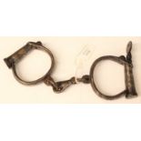 Set of 19th Century hand cuffs with makers marks