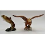 Beswick bald eagle along with a Beswick trout 1018-1032