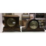 An early 20th Century oak cased mantle clock, eight day and having a Westminster chime,