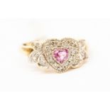 A pink sapphire dress ring,