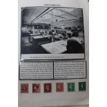Black cloth album containing examples of EII photographic stamps,