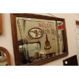 Advertising Bells Old Scotch Whisky framed mirror,