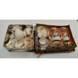 Biltons English children's part teaset, with rose pattern, four tea cups, saucers, teapot, milk jug,