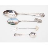 Three silver spoons, including enamel (A/F) RMS Persia, Birmingham 1907, Levi & Salaman,