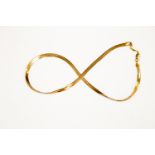 A 9ct gold herringbone flat link necklace, 15'', weight approx 6.