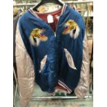 Baseball jacket, made in Japan, for sale to American service man, reversible with metal zip,