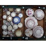 Collection of early to late 19th Century Lustre tea wares, including cups, coffee cans, plates,