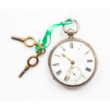 Victorian silver London pocket watch,