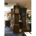 George III longcase clock, arch dial, painted dial,