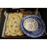 Collection of ceramics including Royal Winton sandwich plates, Minton bowl, Copeland Spode bowl,