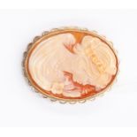 A 20th Century cameo brooch set in 9 ct gold