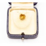 A 15ct gold collar front stud set with a citrine, stone weight approx 0.