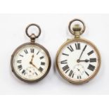 A George V silver openface pocket watch, white enamel dial, subsidiary seconds,