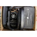 3 camera cases with 4 Petri cameras and 1 Yashica camera (1 box)