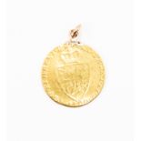A George III gold Guinea in the form of a pendant, total gross weight approx 8.