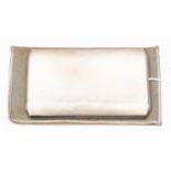 Silver, Birmingham 1946, cigarette case with engine turned case and protective case,