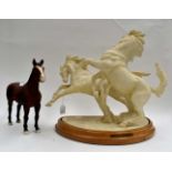 Royal Worcester galloping horse figure on stand,