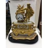 A late 19th Century French gilt metal and onyx bracket clock,
