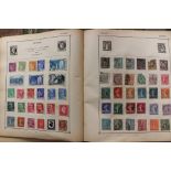 The Strand green cloth album, world stamps including British, Stanley Gibbons Gay Venture,