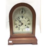 A 19th Century Gustav Becker eight day mahogany cased bracket clock, having a silvered dial,